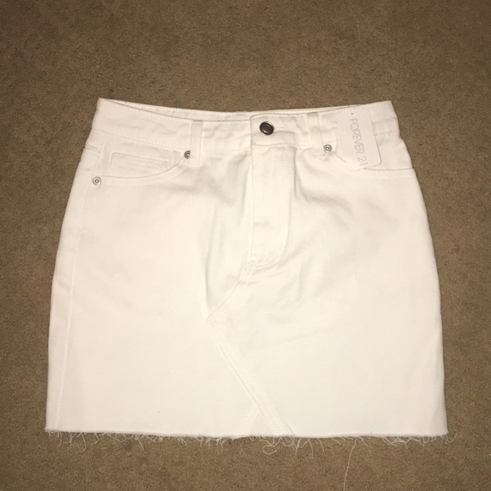 White jean skirt